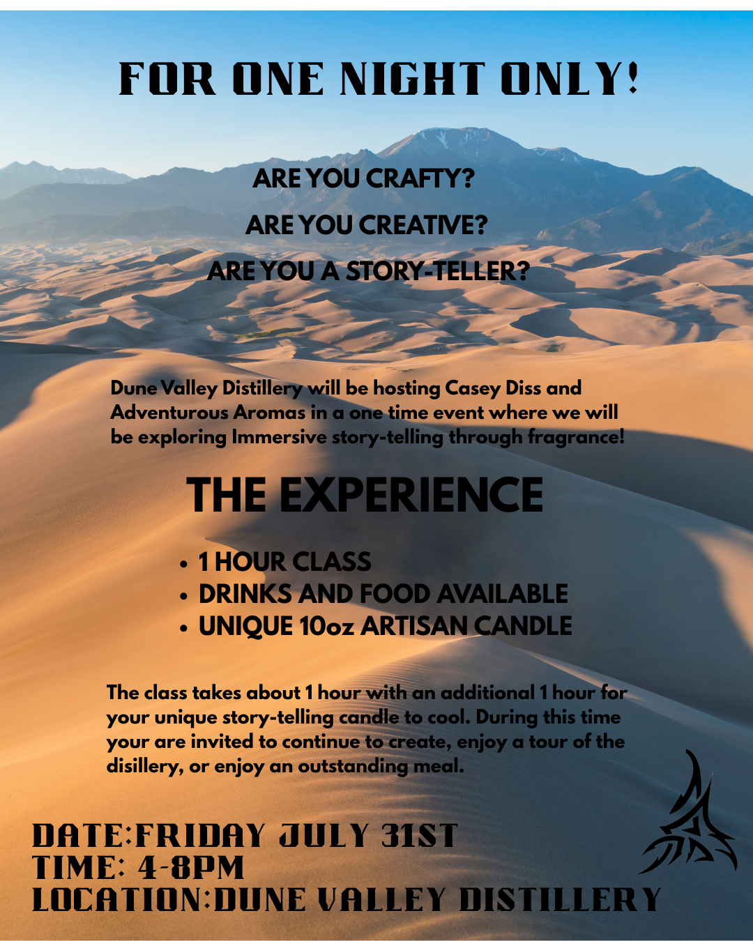 (July 31st) Adventurous Aromas @ Dune Valley Distillery